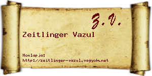 Zeitlinger Vazul névjegykártya